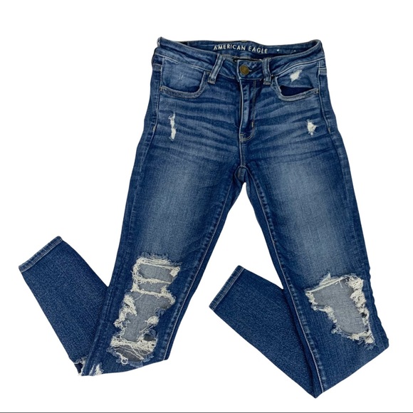 American Eagle Outfitters Denim - American Eagle Next Level Stretch High Rise Ripped Distressed Skinny Jeans